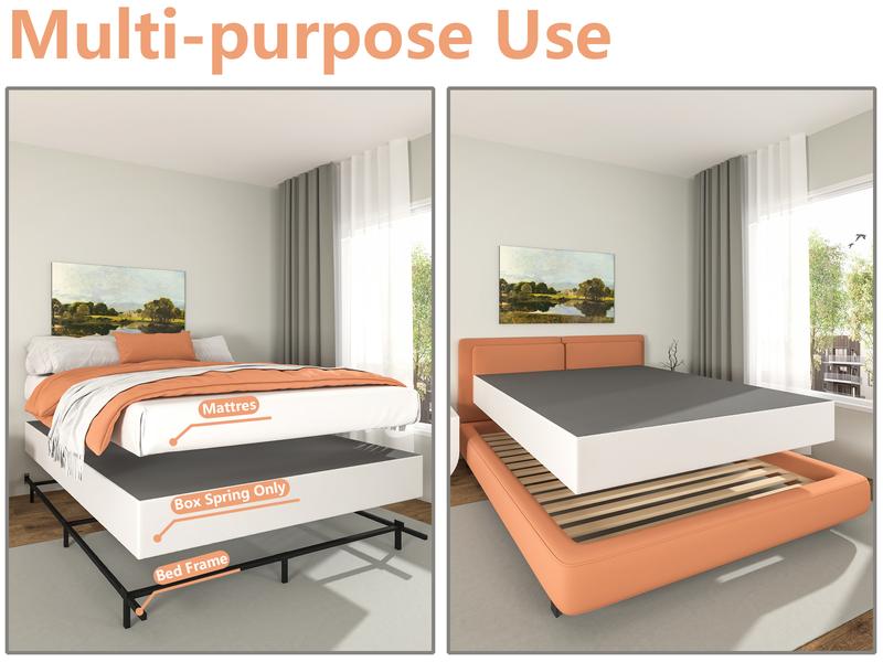 Edenza-Box Spring King 5 7 9 Inch High Metal Twin Full Queen Size with Heavy Duty Mattress Foundation, Fabric Cover, Easy Assemb l y, Quiet Noise-Free, Bedroom Furniture Luxury Bed Frame Edenza-Box Spring King 5 7 9 Inch High Metal Twin Full Queen Size with Heavy Duty Mattress Foundation, Fabric Cover, Easy Assemb l y, Quiet Noise-Free, Bedroom Furniture Luxury Bed Frame