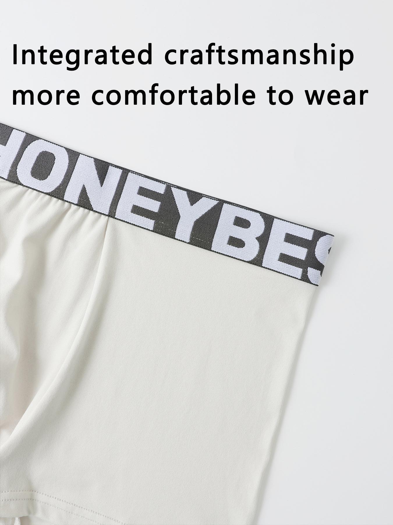 Street Style Men's Boxer Briefs, 100% Cotton Breathable Underwear, Trendy Waistband Design, Men's Boxer Shorts, Black Boxer Briefs