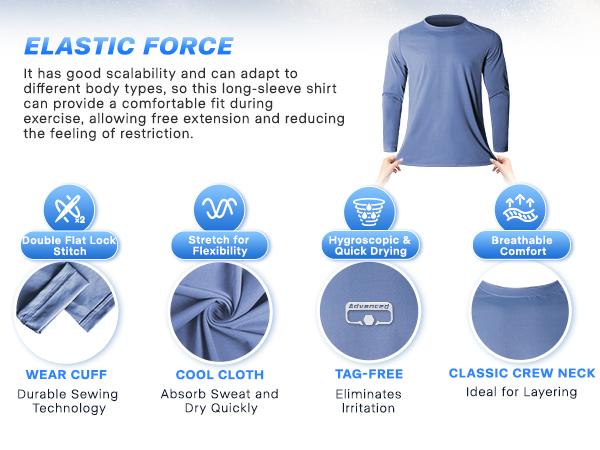 GEMYSE Men's Long Sleeve UPF 50+ Shirts Sun Protection Quick Dry Athletic Lightweight T-Shirt for Fishing Workout Rashguard