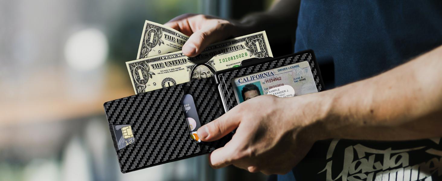 umoven Wallet for Men - Pop Up Case, Cash Slot, and Credit Card Slot - Aluminum Wallet with RFID Blocking, Minimalist Leather Wallet Front Pocket with ID Window, Gift Box umoven Wallet for Men - Pop Up Case, Cash Slot, and Credit Card Slot - Aluminum Wallet with RFID Blocking, Minimalist Leather Wallet Front Pocket with ID Window, Gift Box
