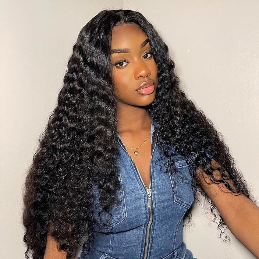 Bling Hair 6x4 7x5 9x6 Glueless Deep Wave Easy To Wear Wig Lace Closure Human Hair Wigs Curly Hair 180% Density Brazilian Ready To Wear Wig For Women