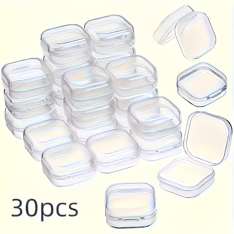 30 Mini Transparent Plastic Jewelry Storage Boxes with Lids, Stackable Containers for Earrings, Pills, Beads, Cosmetics, Craft Supplies