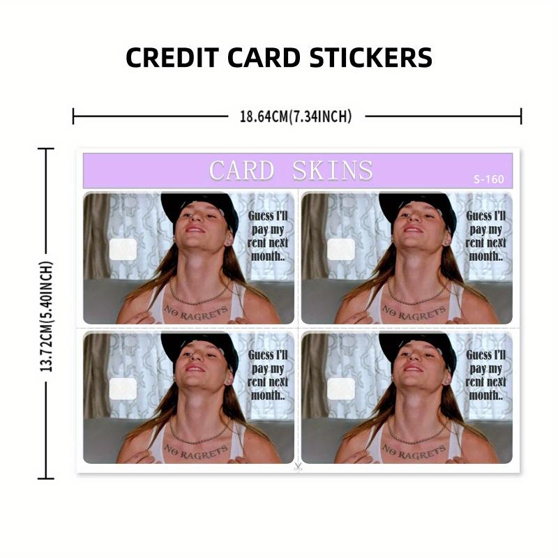 4pcs of Interesting Credit Card Skin Stickers Ultra-Thin Scratch-Resistant And Non-Slip Personalized Bank Card Decoration Skin Film