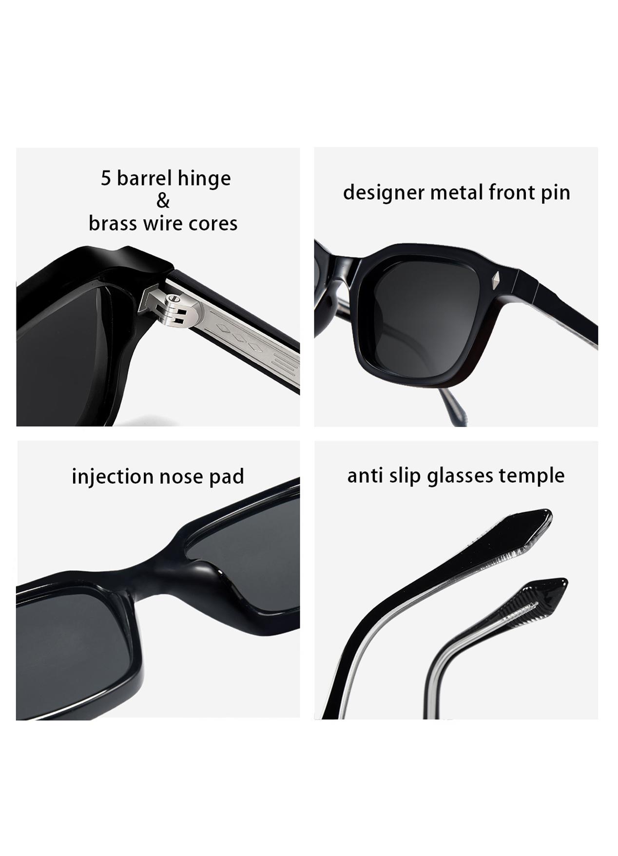 Retro Square Sunglasses UV400 Protection Cellulose Propionate Frames ZENOTTIC Fashion Square Polarized Sunglasses Women UV400  main image 2