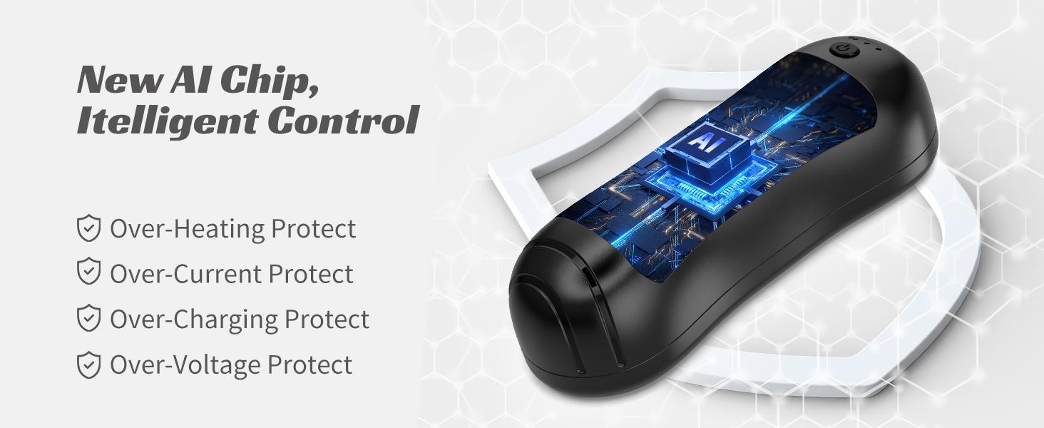 2 Pack Hand Warmers  heater  - Portable Pocket Warmer with 3 Heating Modes, Rechargeable 6000mAh, Reusable for Outdoor Sports/Camping/Hiking/Travel