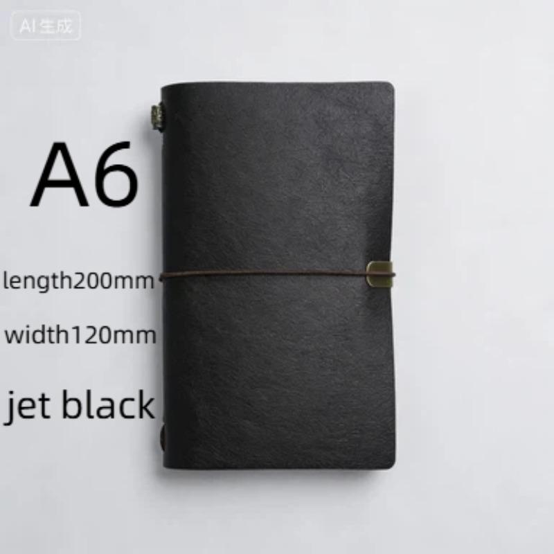 Creative A6 Bound Notebook with Kraft Paper Pages, Durable PVC Storage Bag, Ideal for Travel Diaries & School Supplies