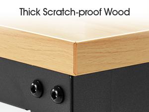 Adjustable Height Wood Workbench, 60" L X 24" W 2000 Lbs Capacity Heavy Duty Work Bench, Smooth Surface Table with Power Outlets for Garage, Workshop, Office, Home