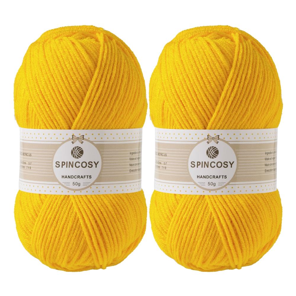 2-Pack 4-Strand Acrylic Yarn, Soft and Skin-Friendly, Ideal for Crocheting Clothes, Dolls, Bags, and Various Handicrafts