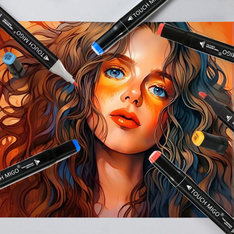 Alcohol Art Markers Set, Dual Tips Fine & Chisel,Art Markers,Professional Permanent Sketch Markers for Adult Coloring Drawing Sketching Coloring Artist Pens and Underlining