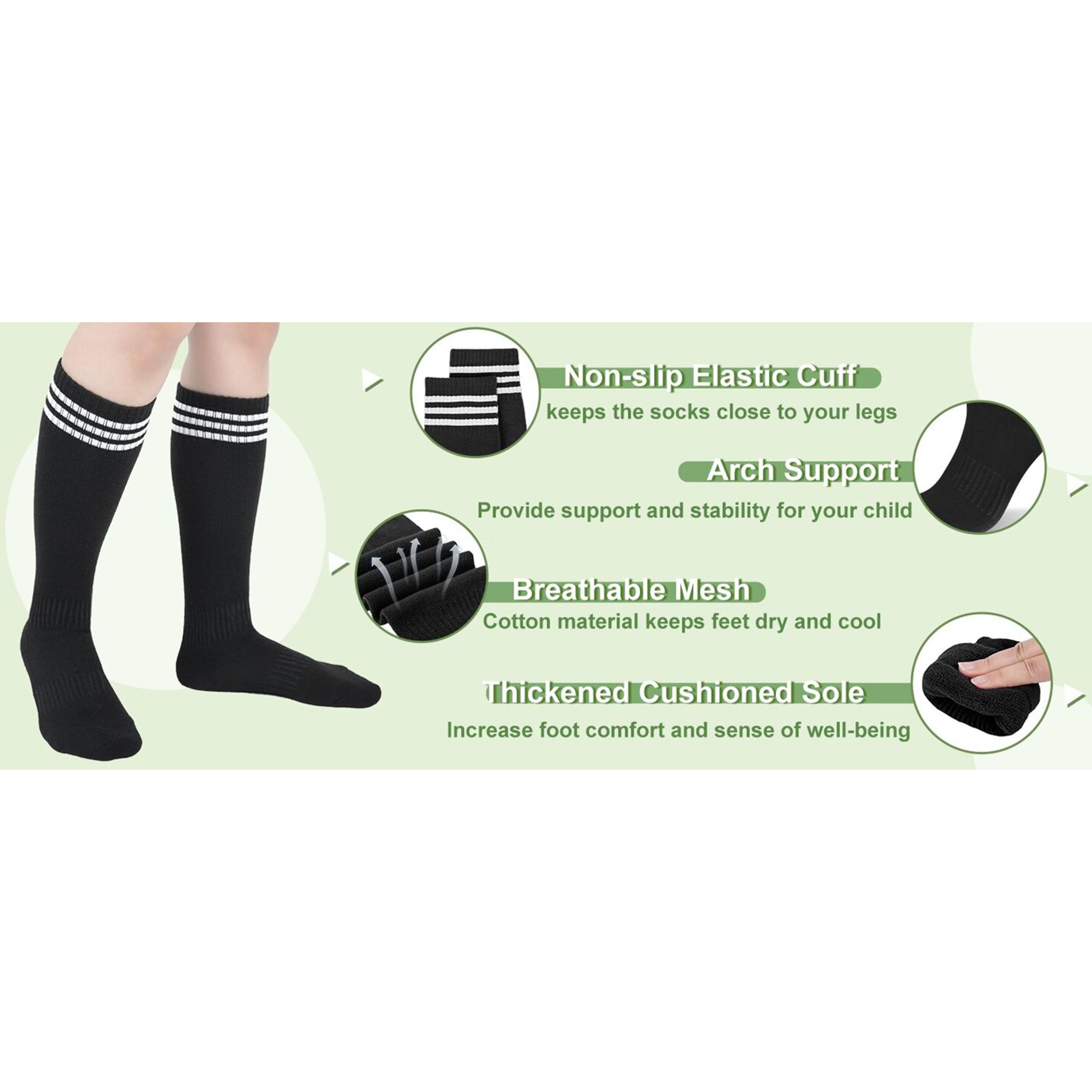 Kids Soccer Socks for Girls and Boys - Long Cotton Soft Athletic Knee High Calf Tube Socks for Baseball Softball Football School Sports OutdoorGift