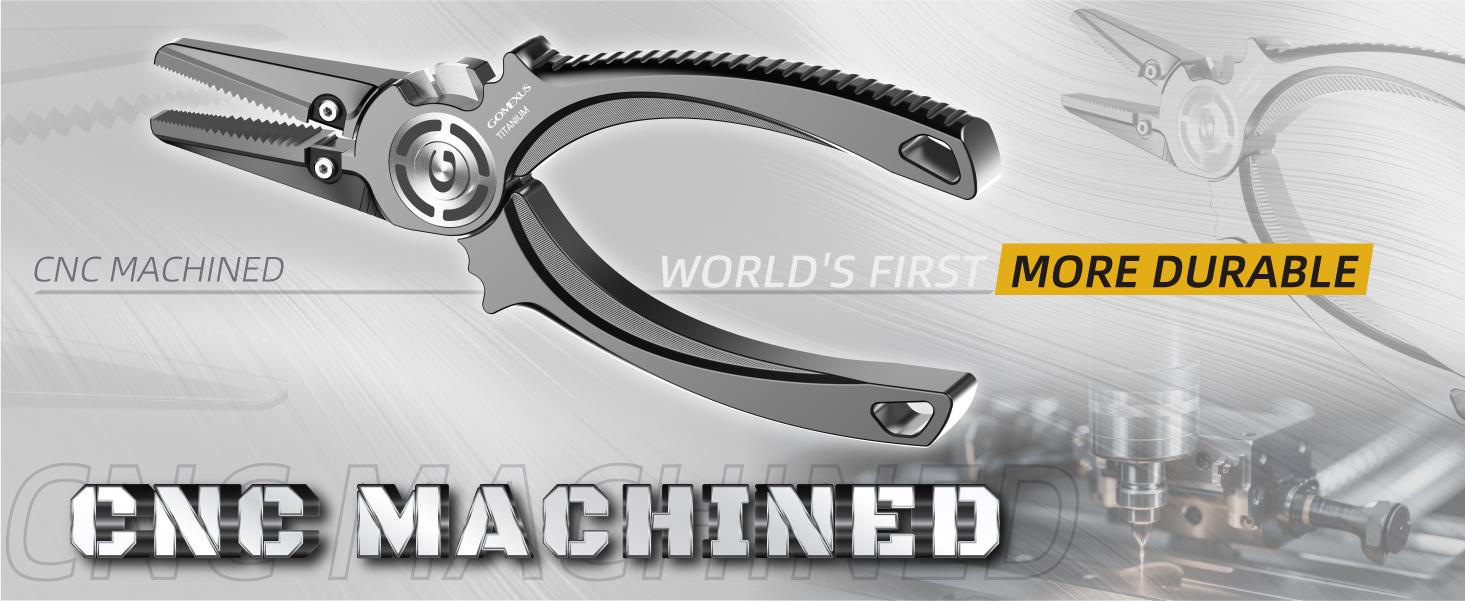 Gomexus Offshore Plier X Titanium Fishing Pliers 7.5'', Dual Cutter, Heavy-Duty, Never Rust