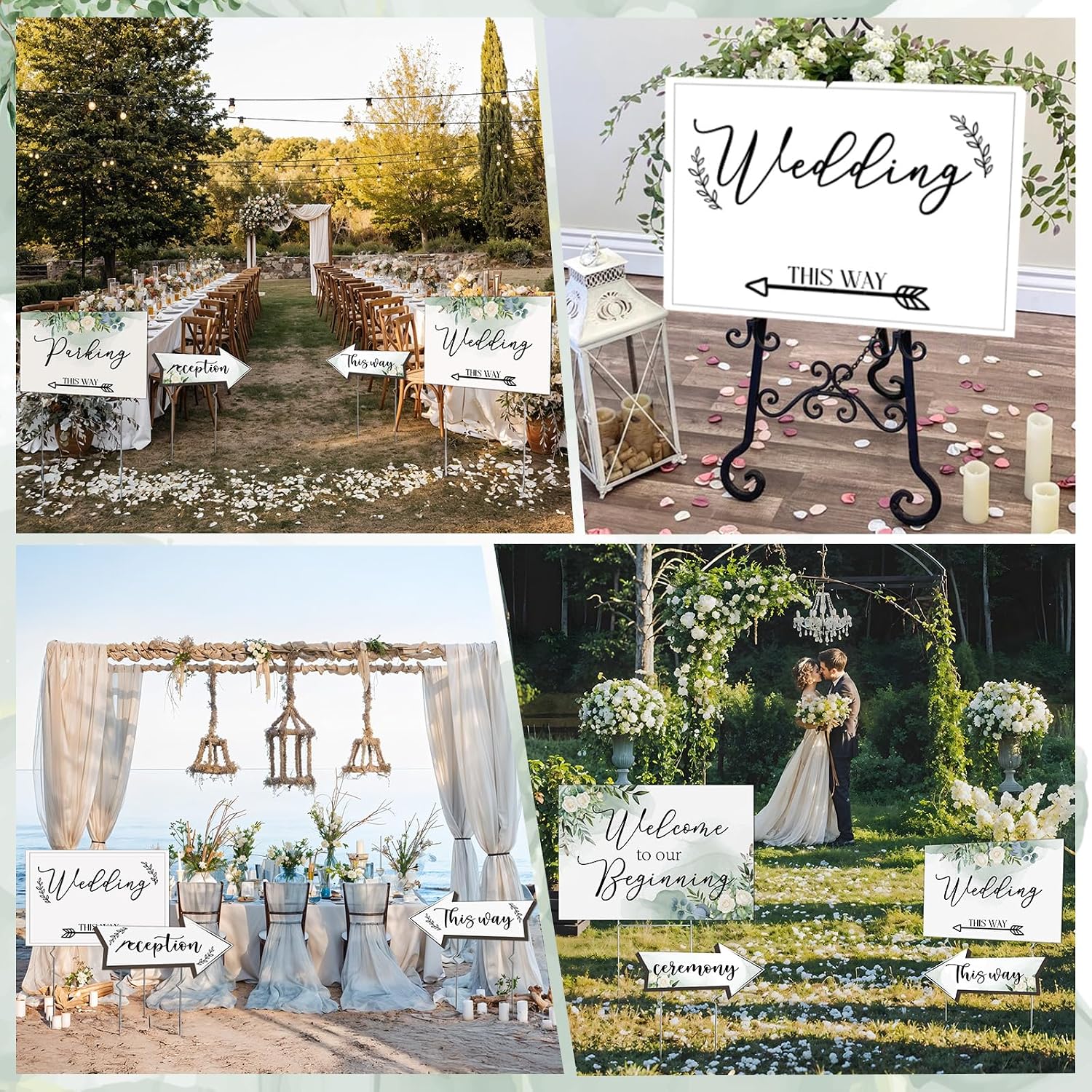 11 Pack Wedding Signs for Reception, Welcome to Our Wedding This Way Signs