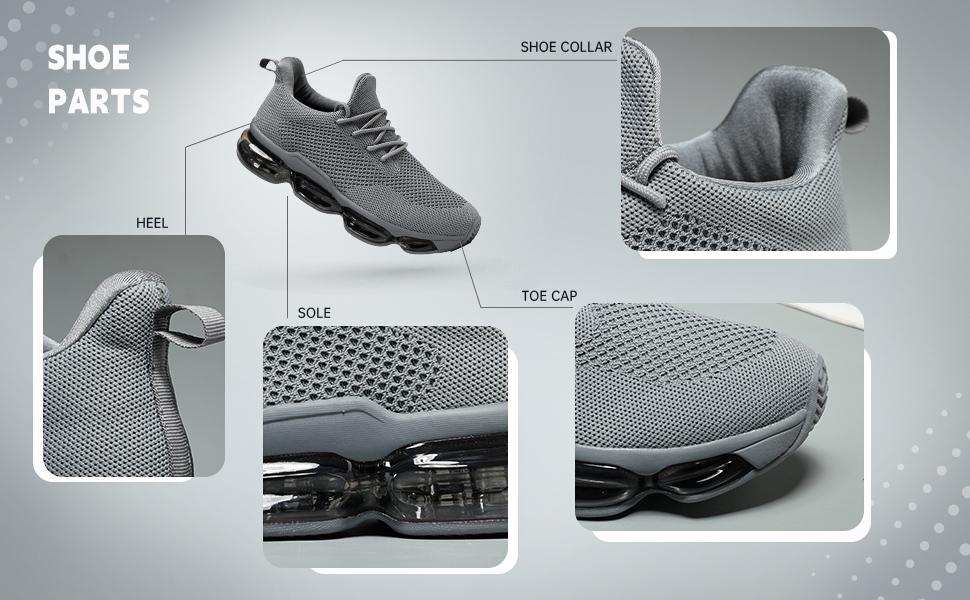 Mens Walking Shoes Lightweight Breathable Non Slip Air Running Shoes Workout Casual Comfortable Fashion Tennis Sneakers White