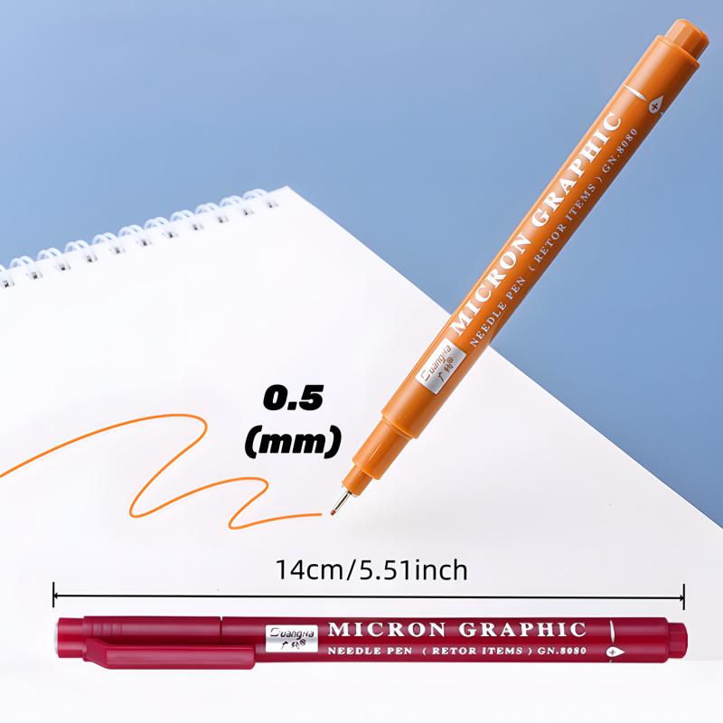 12 Colors 0.5 Micro, Fineliner Pen Set Ink, Fine Point Pen,Multi-liner, Sketching, Anime,Artist Illustrating/Technical Drawing,Office Documents