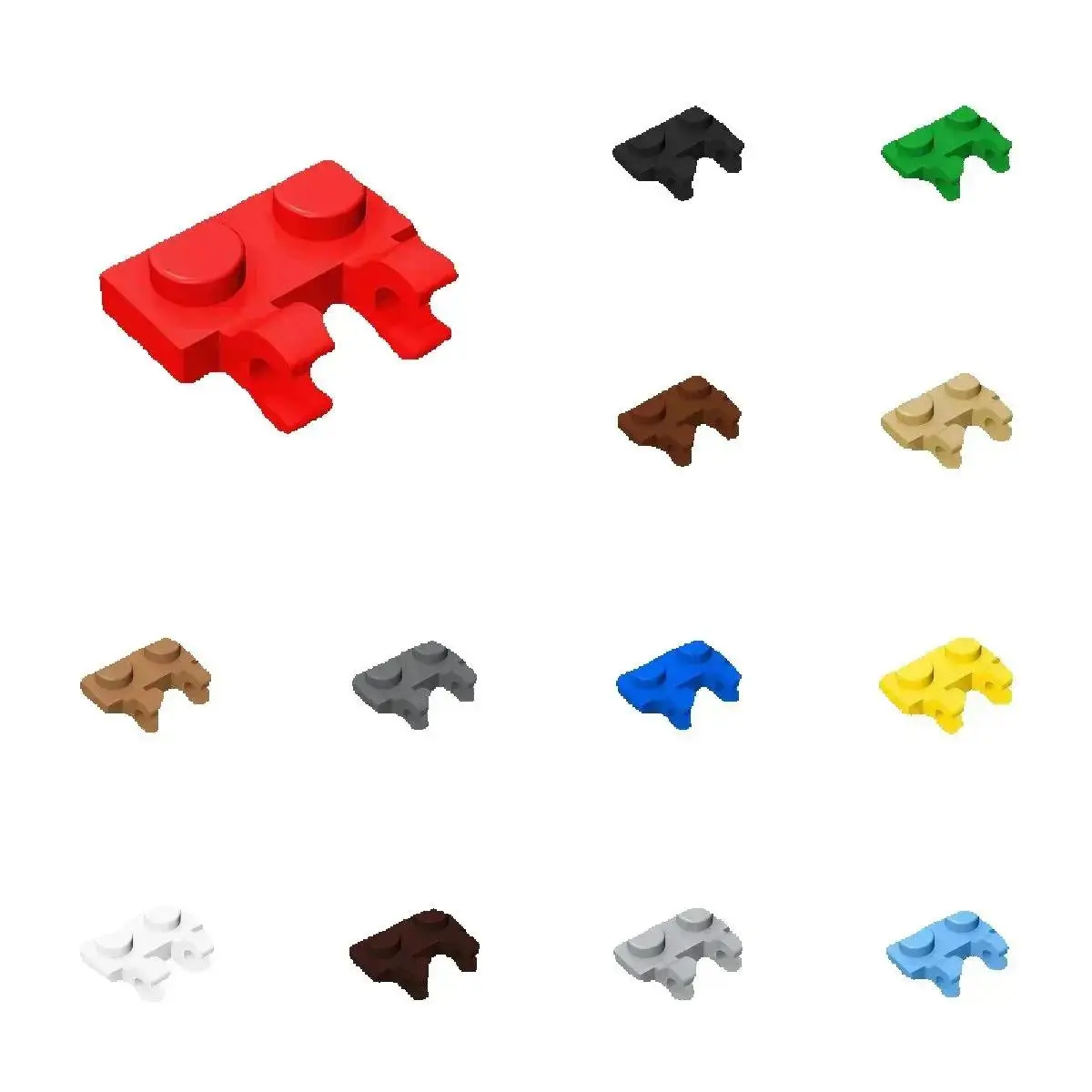 50pcs 60470 1 x 1 Inverted Compatible Modified Building Block Kit With 2U Clips Brick Particle DIY Puzzle Toy Kid Gift