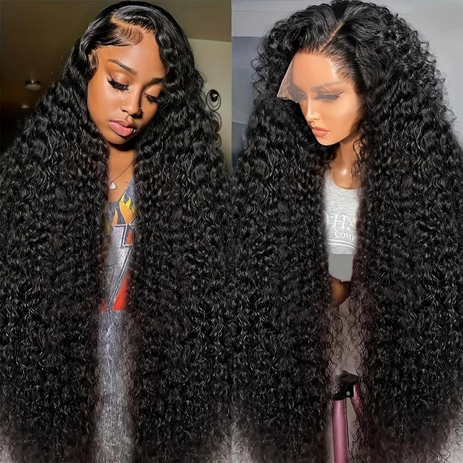 【26‘’ Burgundy Deep=$140】Tahikie 99J Burgundy Colored 200% Density Deep Wave 13x6 Full Frontal HD Lace Front Curly Wave FB30 Highlight /Natural Black Human Hair Wigs For Women TikTokShopBlackFriday