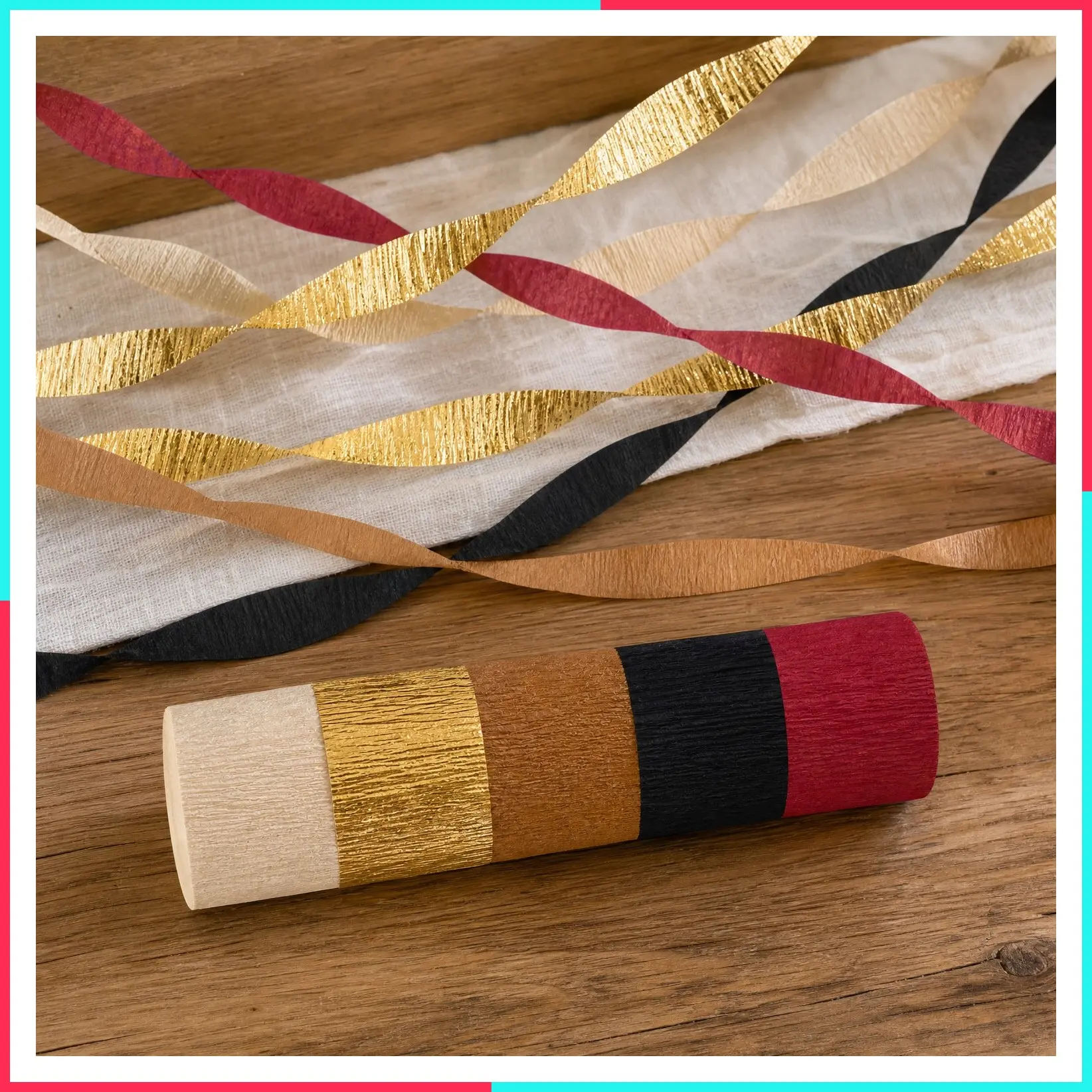 Magical Party Decor 5 Rolls Burgundy Black Crepe Paper Streamer