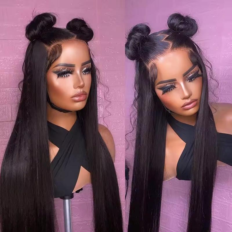 Bling Hair Beautiful Hd Transparent 13x6 Lace Frontal Human Hair Wigs Straight 13X4 Lace Front Wig 32 34 Inch 4x4 Lace Wig For Women Natural Color