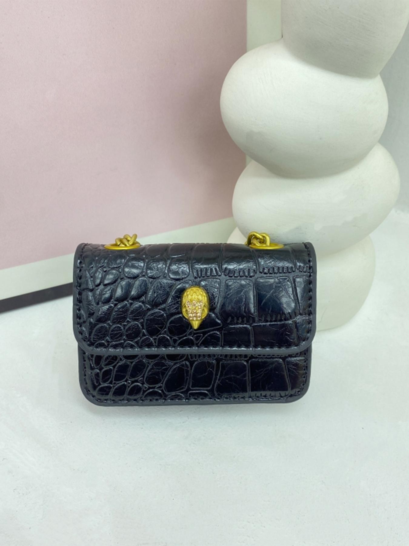 Elegant Mini Crossbody Shoulder Bag for Women, Magnetic Closure, Letter Pattern, Versatile Daily Use, Travel, Commute