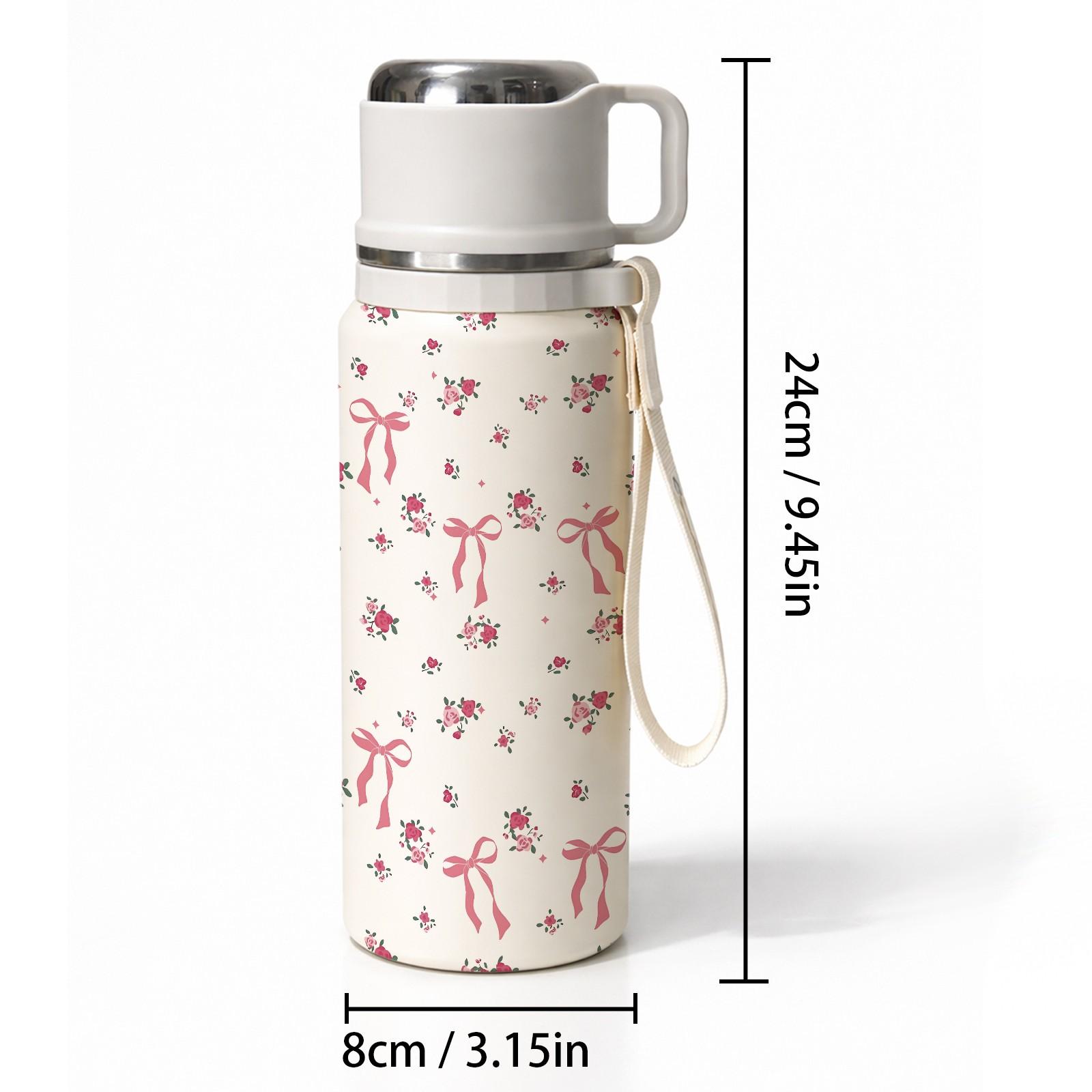1 Pc Thermal Mug, 600ml Vacuum Cup, Double Wall Insulated Mug, Leak Proof Skinny Tumbler With Handle And Strap, 48 Hours Hot 24 Hours Cold, Portable Travel Mug For Coffee Tea, Gift For Women Men Holiday Daily Use