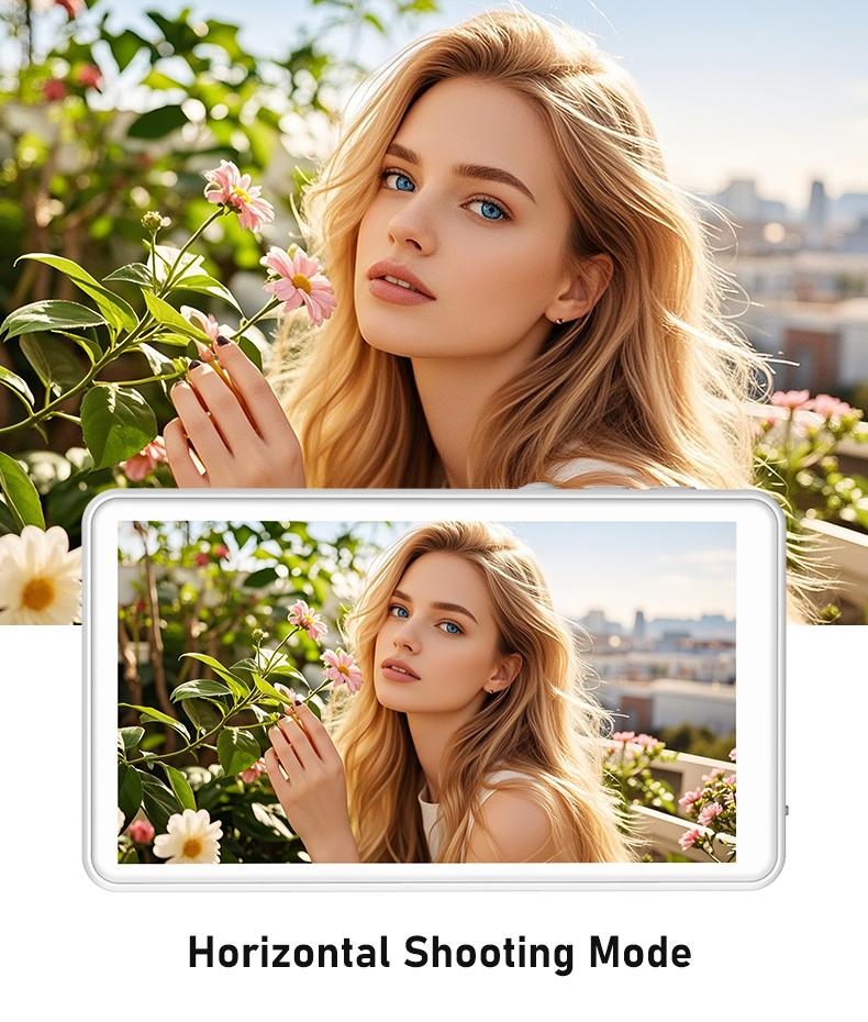 Magnetic Vlog Selfie Monitor Screen for Iphone & Samsung, with Magnetic Phone Holder Clip Mount, Using Phone Rear Camera for Selfie Vlog Live Stream TikTok, Cellphone Smartphone Stand Ts1 Pro Black