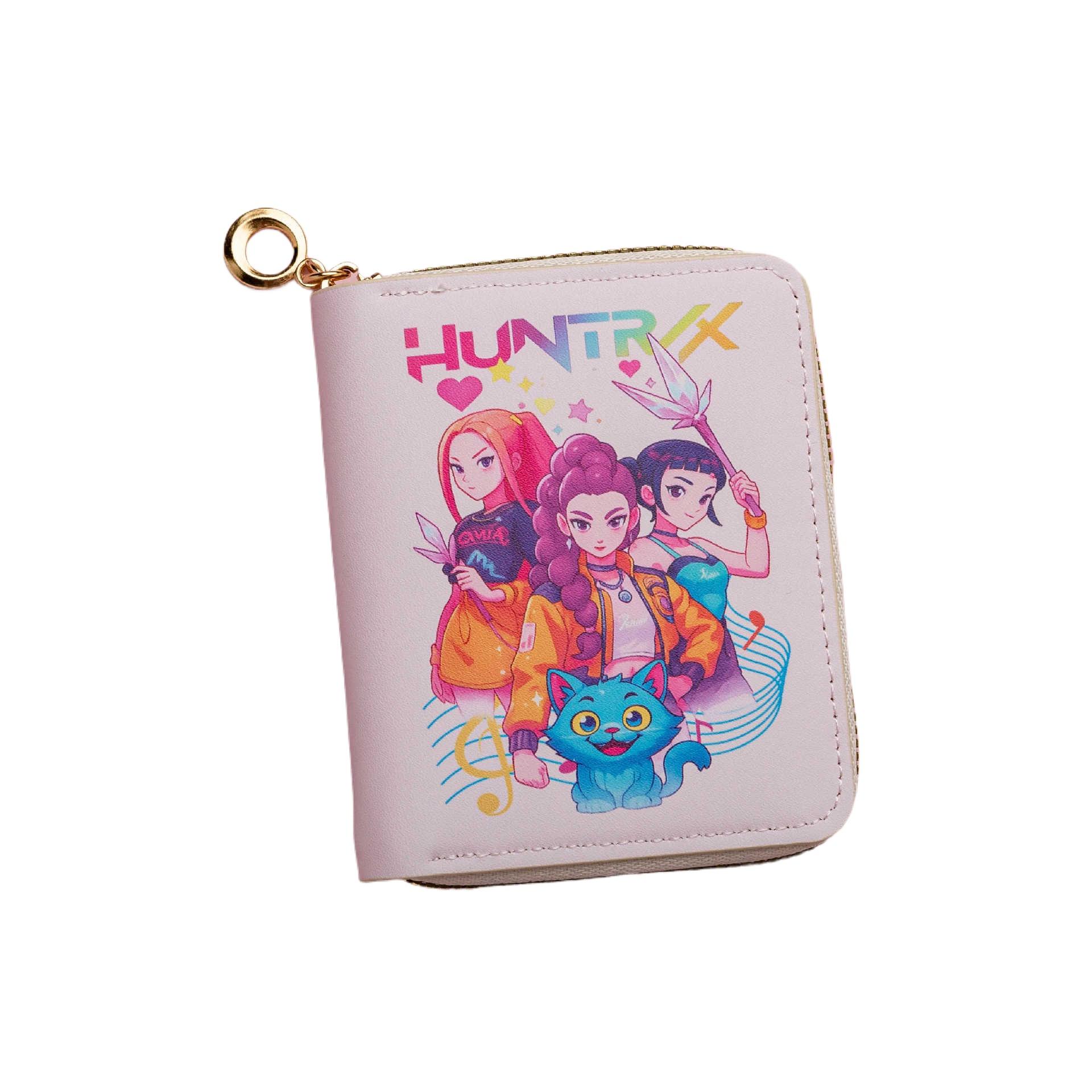 Cute and Whimsical Cross-Border Customised Short Women’s Cartoon Wallet: Demon Hunter Girls’ Cute Student Coin Purse and Children’s Handbag