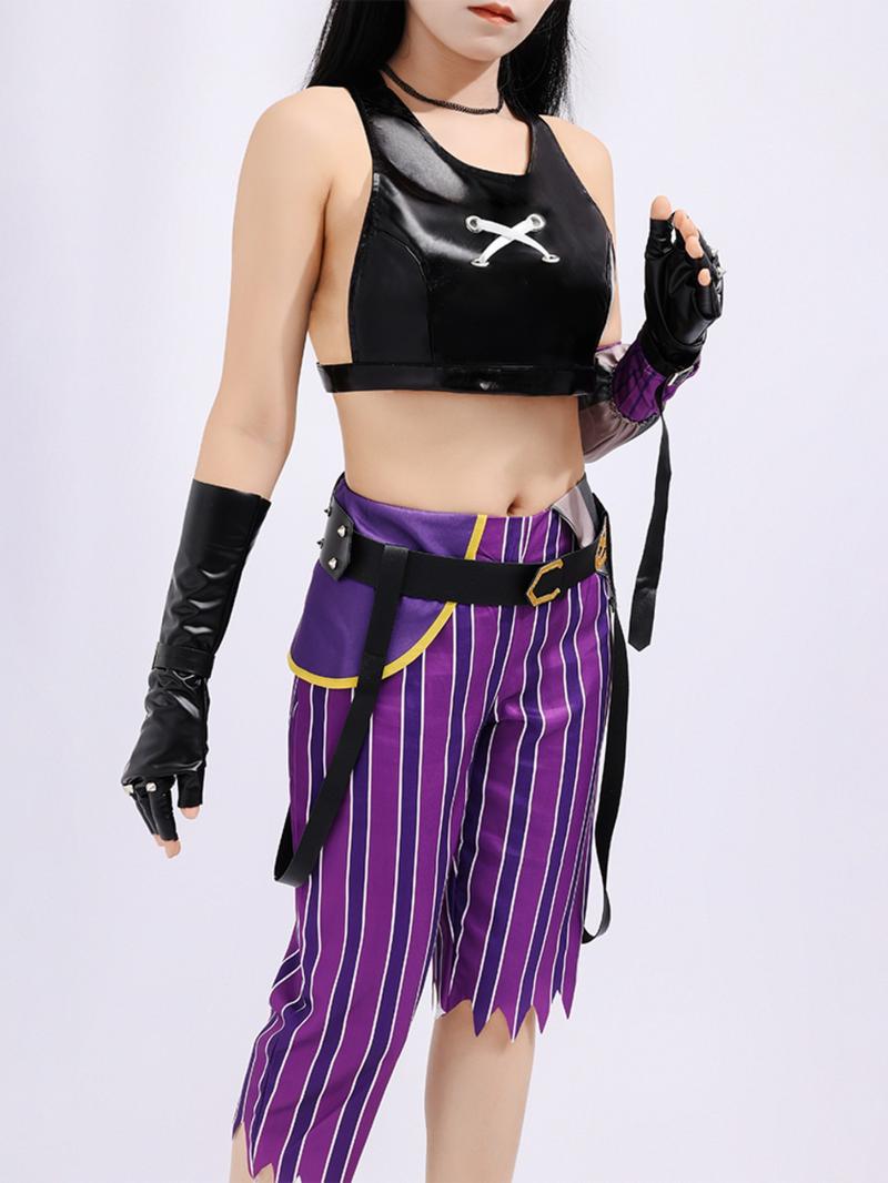 Anime Lol Arcane Role-Playing Costume for Women, Crit Loli Jinx Set, Perfect for Halloween Carnival, Geometric Pattern, Slim-Fitting Anime Lol Arcane Role-Playing Costume for Women, Crit Loli Jinx Set, Perfect for Halloween Carnival, Geometric Pattern, Slim-Fitting