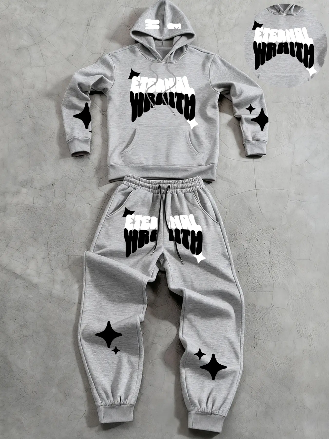 Men's Casual Hooded Sweatshirt & Drawstring Pants Set, Casual Sporty Set, Letter Print Long Sleeve Comfortable Fitted Two-Piece Athletic Activewear for Outdoor Activities, Athleisure Activewear Set