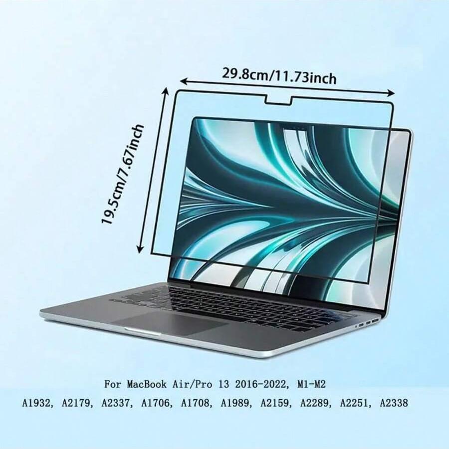 Magnetic Privacy Screen Protector for Macbook - Anti-Glare, Anti-Scratch, Anti-Fingerprint, Easy Installation for Air & Pro, Portable & Reusable with Storage Clip, Macbook Accessories