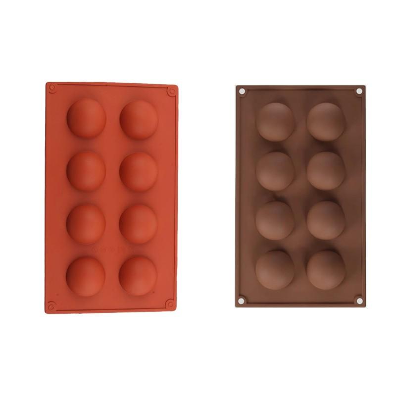 8-Cavity Non-Stick Hemisphere Silicone Baking Mold, Half-Sphere Silicone Chocolate Mold, Ideal for Baking and Desserts