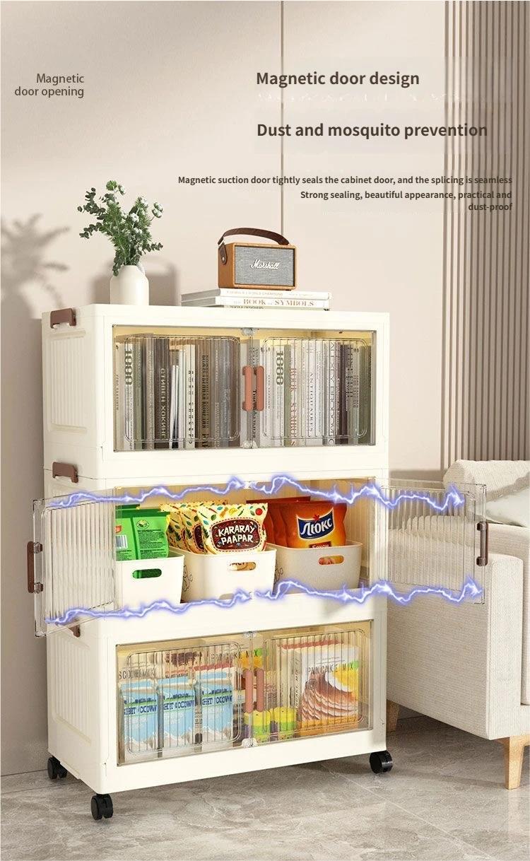 Foldable Storage Cabinet for Home Use, Wardrobe, Clothes Organizer, Toy Snack Display Rack, Multi-Purpose Storage Shelf
