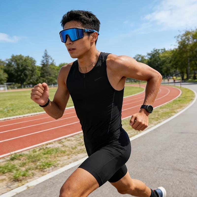 XUH 5 Pack Oversized One-Piece Sports Sunglasses for Men Women, UV400 Protection Polarized Anti-Glare Windproof Unisex Eyewear, Ideal for Cycling, Hiking, Travel, Running, Fishing, Motorcycle Riding & All Outdoor Activities