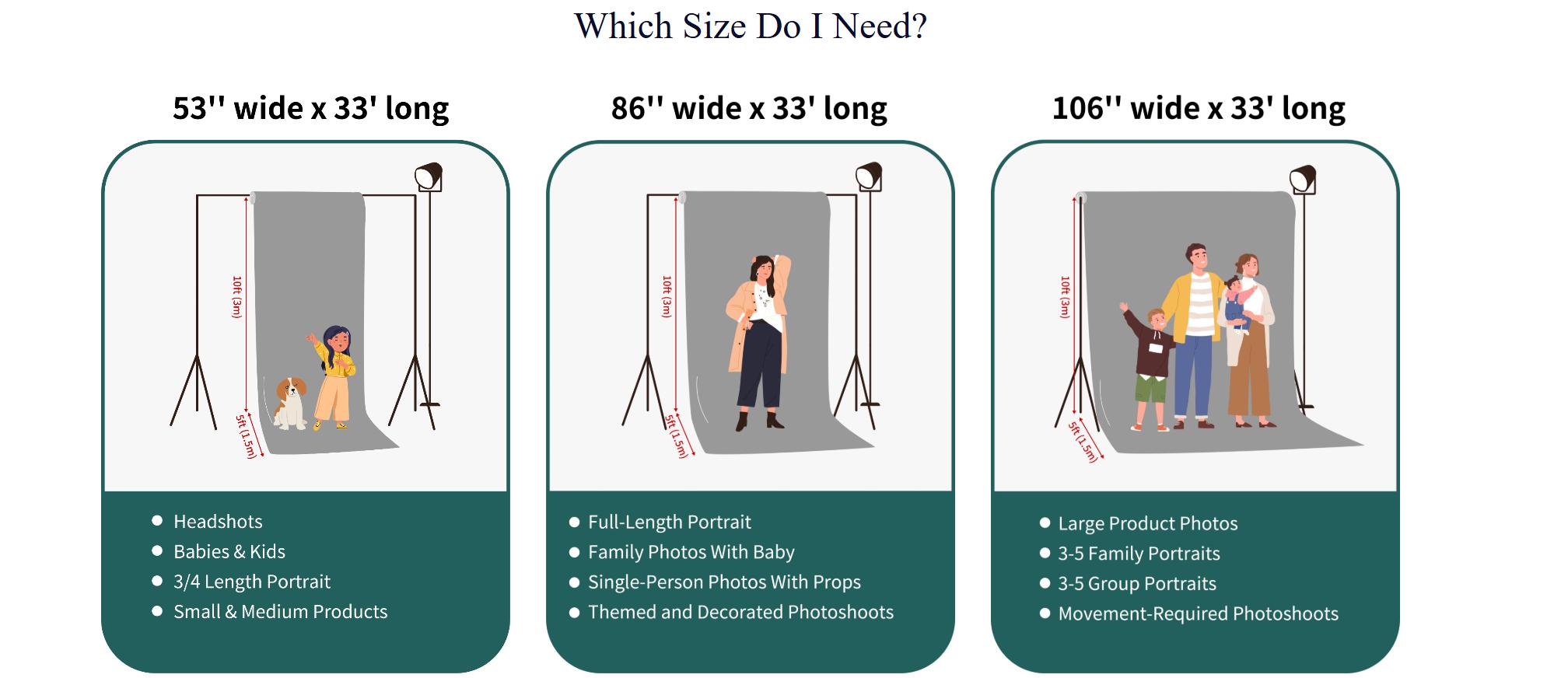 Kate Light Blue Seamless Paper Backdrop for Photography 86"x33' 2.2x10m Ideal for Portraits & Product Shots Easy Setup Lightweight Versatile