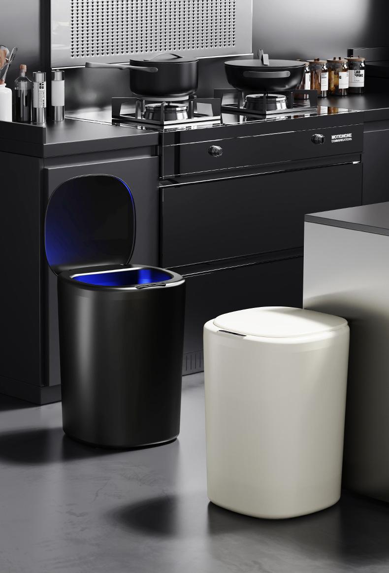 Touchless trash can, patented automatic bag-sucking trash can design, 3.6-gallon smart trash can, automatic sensor lid trash can, battery-operated, suitable for bathroom/kitchen/living room/bedroom, Christmas decoration