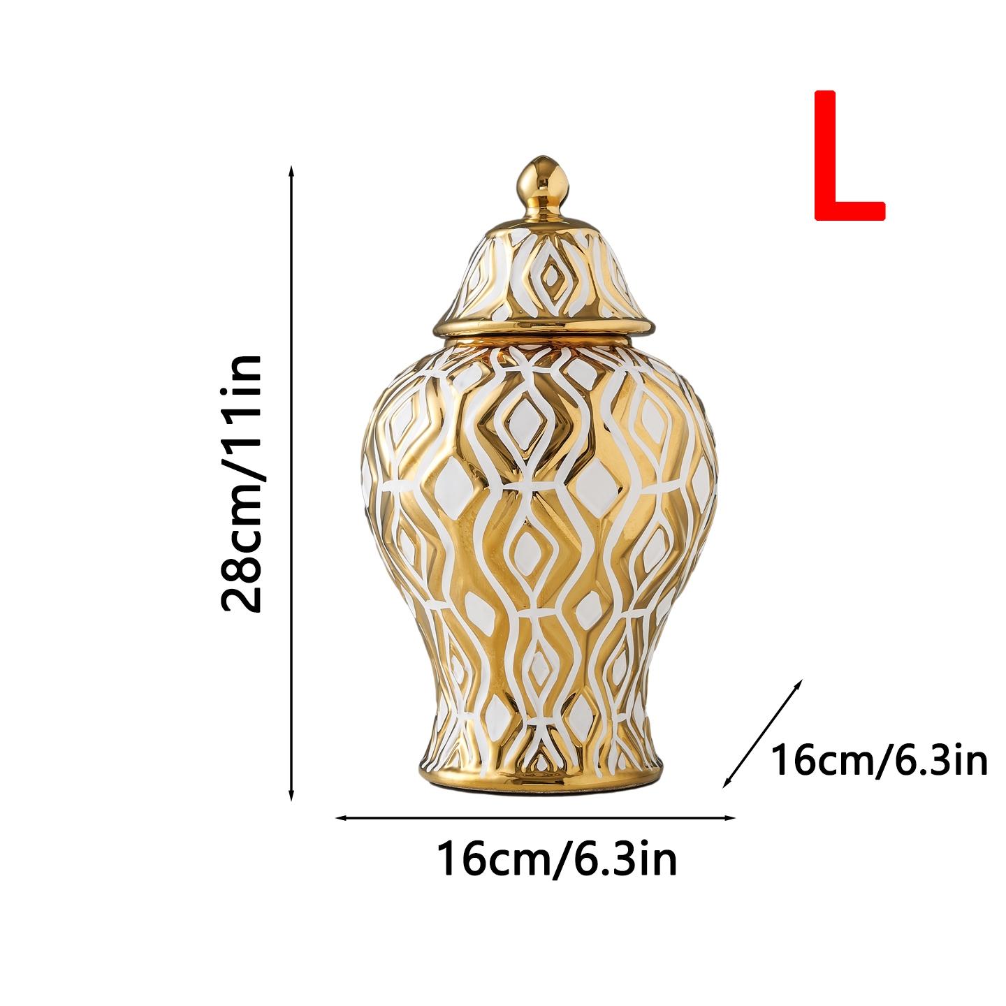 Contemporary Filigree Ceramic Vase, Large Textured Decor Jar, Luxury Modern Home Decor Ornament for Office & Entryway