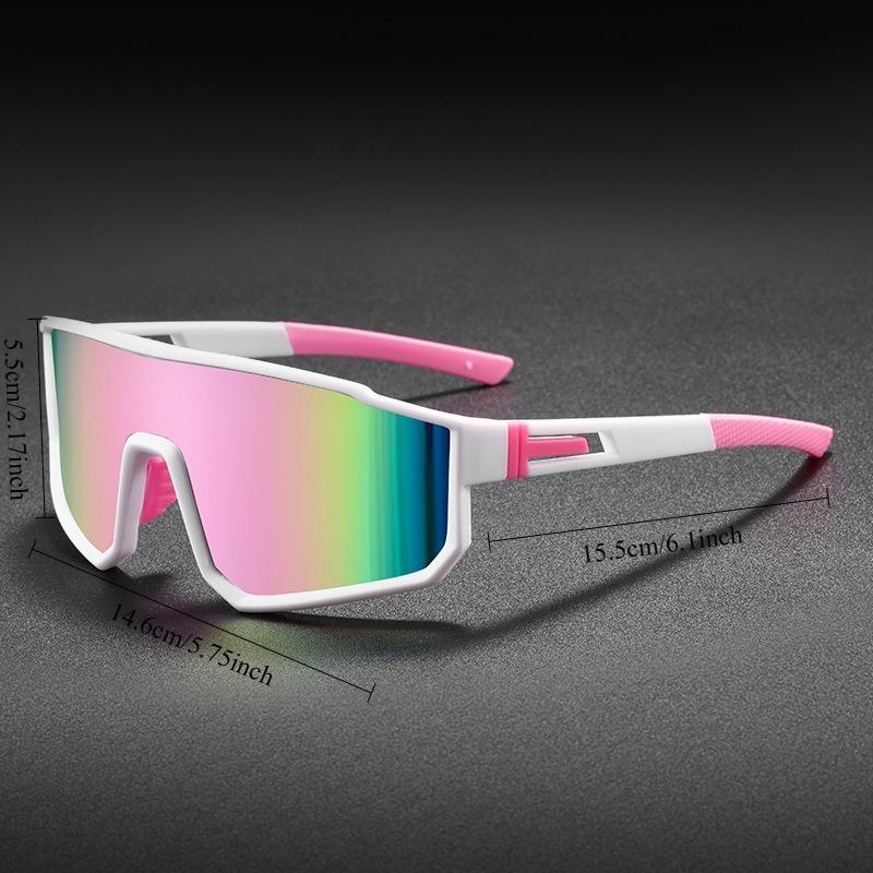 XUH 5 Pack Oversized One-Piece Sports Sunglasses for Men Women, UV400 Protection Polarized Anti-Glare Windproof Unisex Eyewear, Ideal for Cycling, Hiking, Travel, Running, Fishing, Motorcycle Riding & All Outdoor Activities
