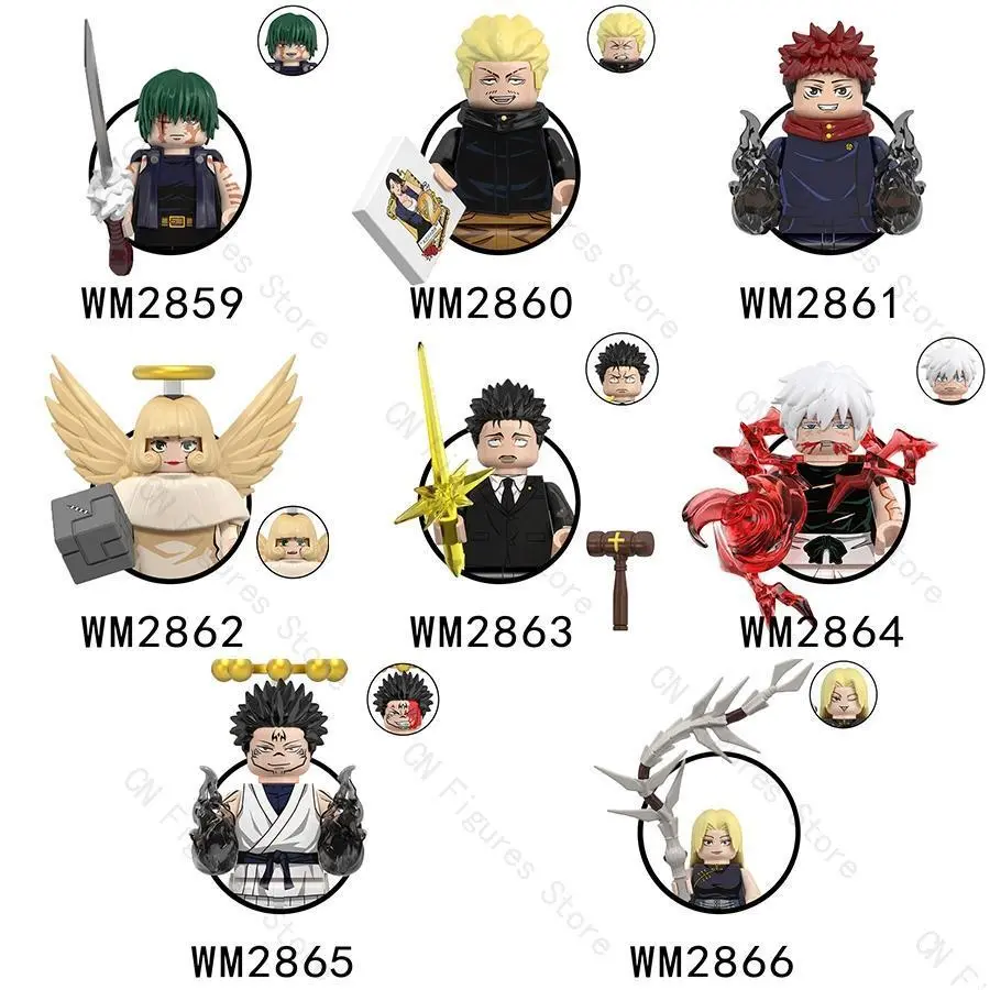2026 hot item WM6202 HOT Anime Cartoon Building Blocks Action Figures Gojo Satoru Ryomen Sukuna Itadori Yuji Mai Todo Hana Maki Sukuna Bricks Popular toys