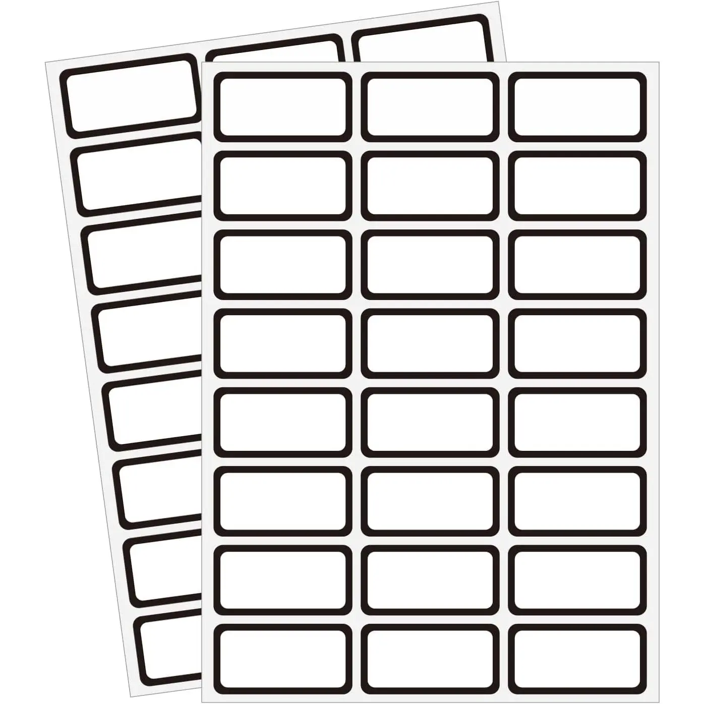 Removable Labels, Blank Freezer Labels for  Containers, 1x2 Inch Freezer Stickers/ Labels/ (Black Border, 360 Labels)
