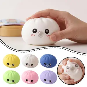 2026 Upgrade Soft Dumpling Pinch Toys Blowing Bubbles Squishy Relief Stress Mystery Blind Box Rebound Steamed Bun Squeeze Ball