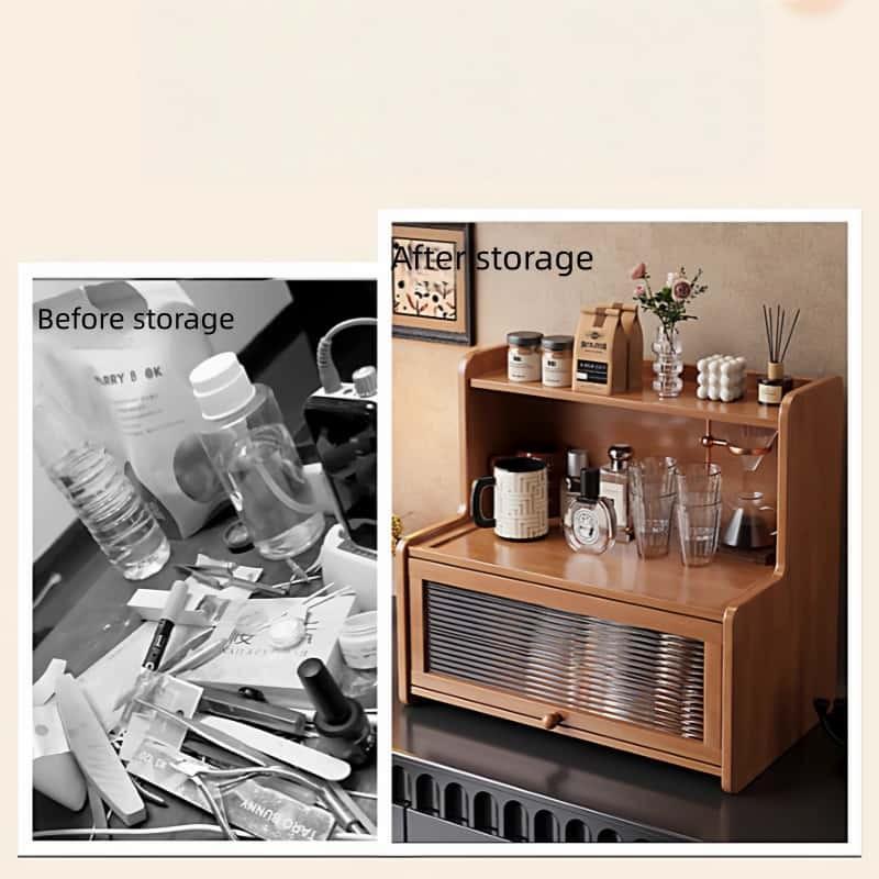 Moisture-Proof Storage Rack, Adjustable Desktop Cup Holder, Balcony Table Organizer, Water Bottle Placement Shelf, Durable & Stylish Design