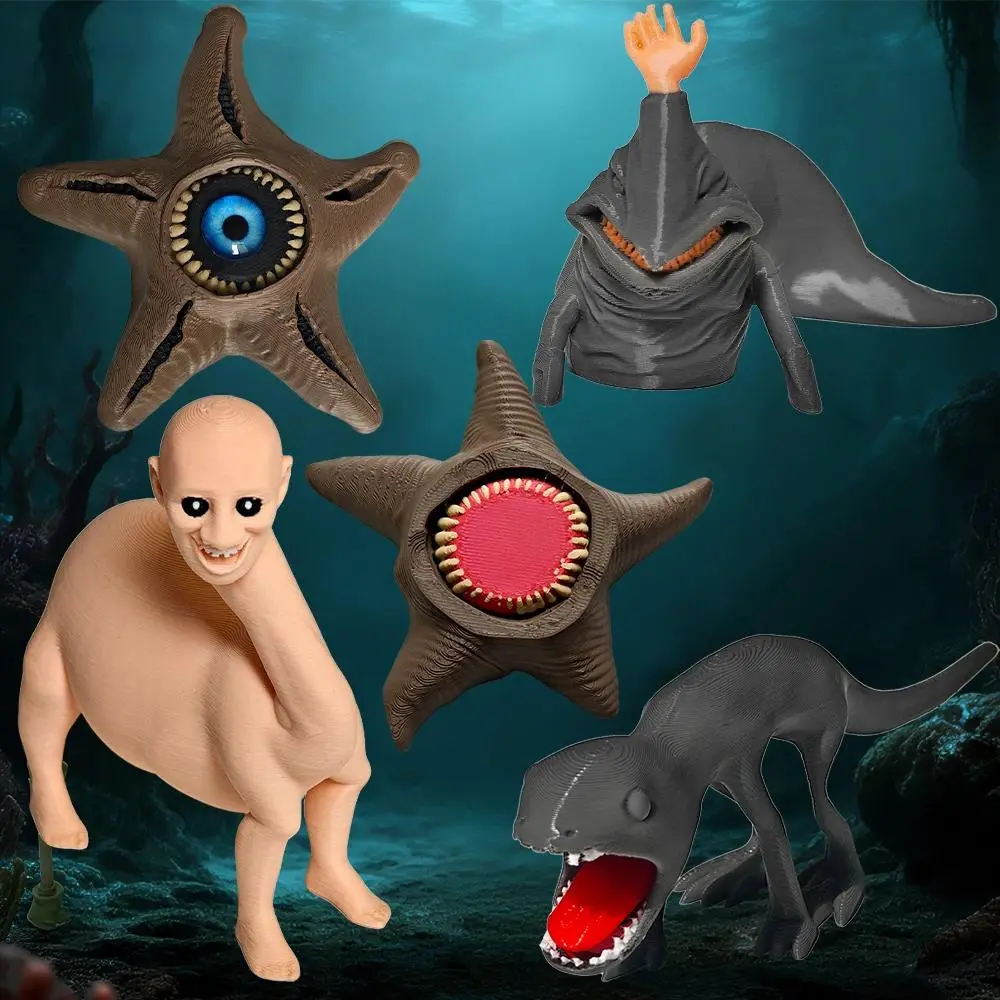 1/4PCS New 3d Printed  Subnautica Sea Monster Action Figure Leviathan Sea Eater Bloop EL Gran Maja Model Abstract Monster Gift