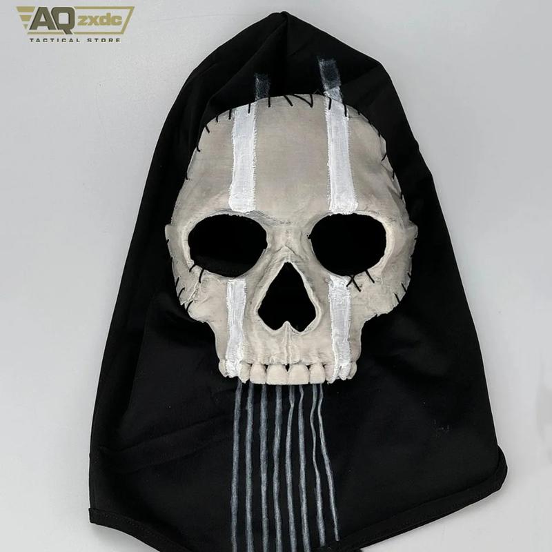 AQzxdc Airsoft Cod 19 Night Raid Ghost Cosplay Full Set of Equipment Ghost Tactical Mask Tactical Vest & Hemlet Set for Halloween Cosplay Party Full Set of Ghost Suits, Masks, Cosplay Props Patellaband Tactical Accessories Womenswear Clothes Costumes