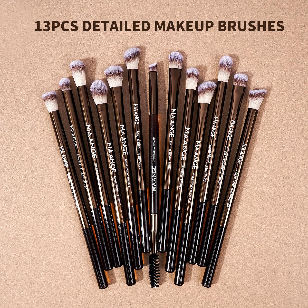 MAANGE 18pcs Professional Makeup Brushes Set, Brush Makeup Kit, Foundation Brush Contour Brush Concealer Brush Tapered Brush Nose Contour Brush Eyeshadow Brush Smudge Brush Detail Brush Eyebrow Brush Eyeliner Brush, Perfect Gift for Beauty Enthusiasts