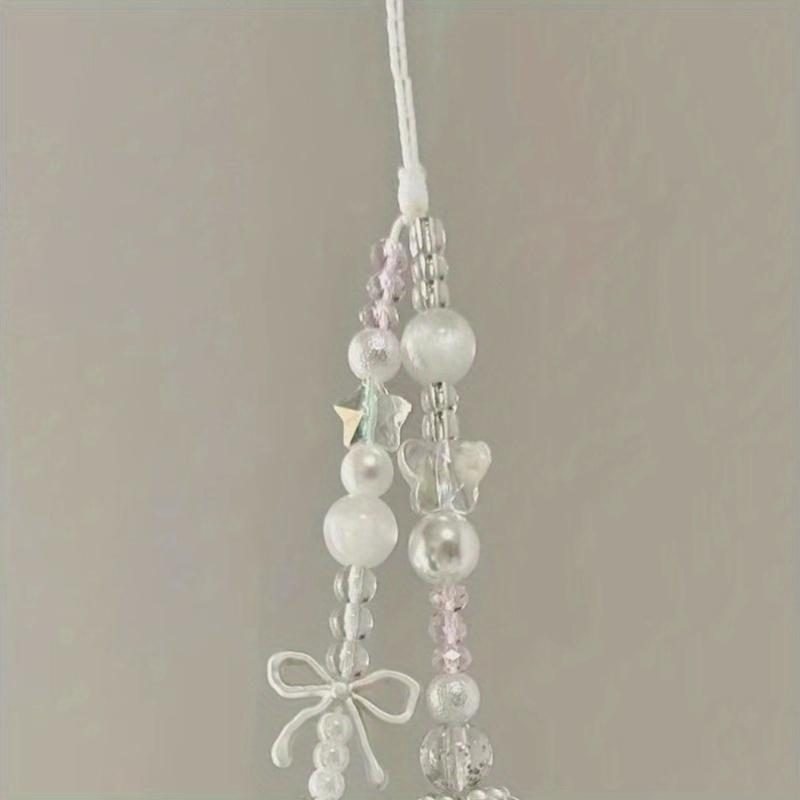 1pc Acrylic (PMMA) Bowknot Phone Chain, CCD Camera Hanging Charm, Fairy Keychain, Electronic Accessories, Mobile Decor, Cell Phone Charm, Phone Lanyard, Phone Decoration
