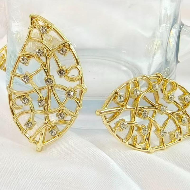 Goldene Blatt Strass Anhänger，Alloy Hollow Out Rhinestone Leaf Desktop Decor, Elegant Tabletop Ornament, Perfect for tabel Decoration, Unique Gift Idea