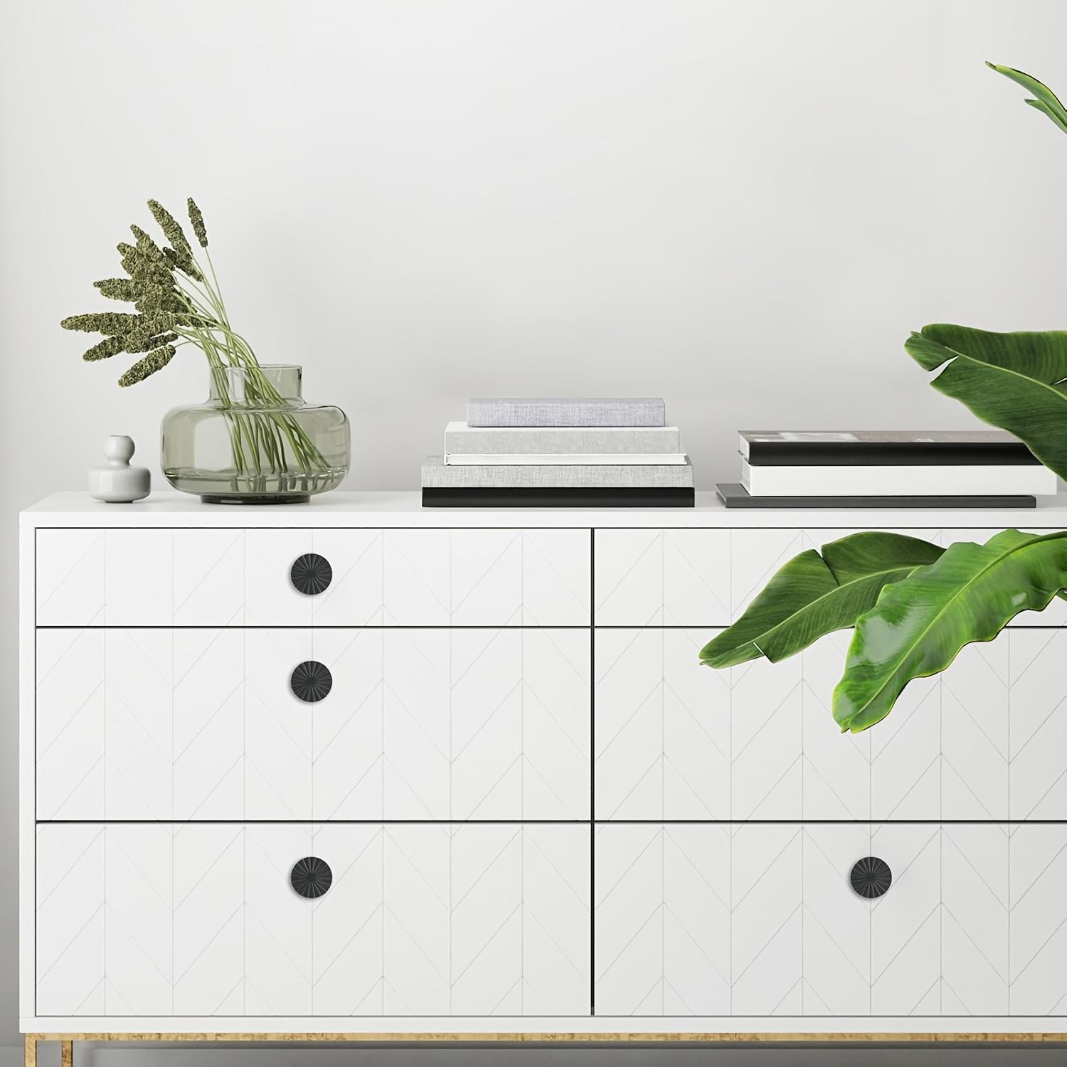 4 Pack Matte Black Sunflower Cabinet Knobs – Decorative Plastic Drawer Pulls with Mounting Screws, Vintage Floral Knobs for Kitchen Cabinets, Bathroom Vanities, Dressers and Home Improvement