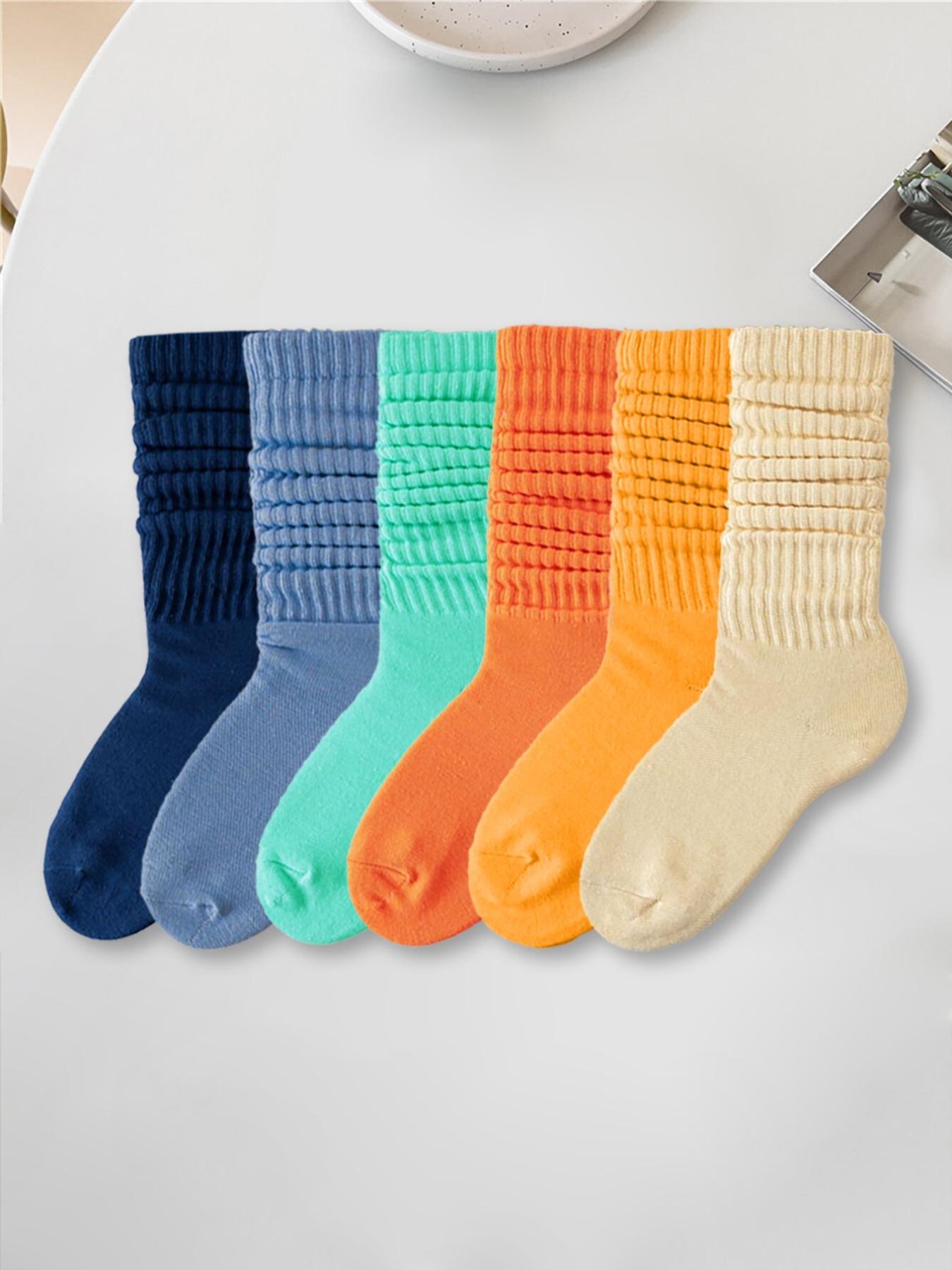 Women's Solid Crew Socks, Multi-pack Soft Comfy Breathable Mid-calf Socks for Daily Wear, Socks for Women, Lady's Fall & Winter  Hosiery