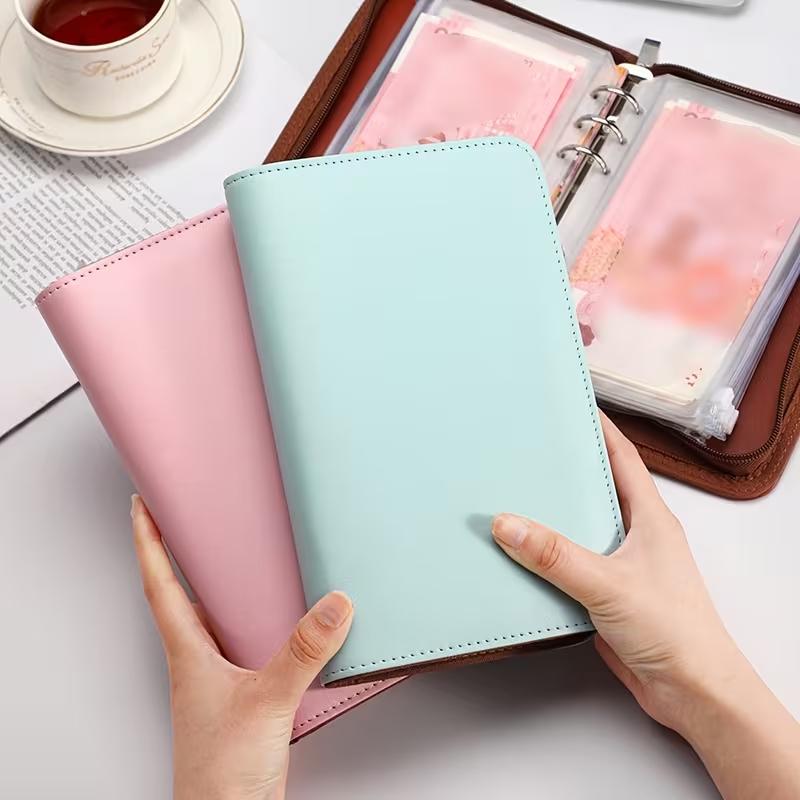 PU Material Money Receipt Folder, Bill Organizer Planner, Holds Up to 100 Bills, Includes Bill Photos, Stamps, and Card Storage, Ideal for Organizing Finances