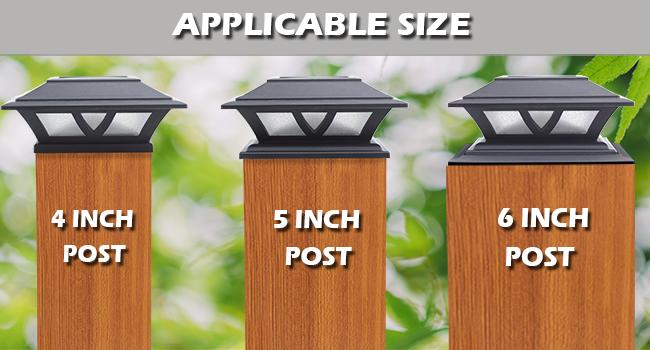 Siedinlar Solar Post Cap Lights, 2Modes Warm & Cool White (3000K/6000K), Outdoor Fence Deck Railing Lights for 4x4 5x5 6x6 Wood/Vinyl Posts, Waterproof Solar Powered Patio, Yard & Garden Decor, Black/White (2 Pack)
