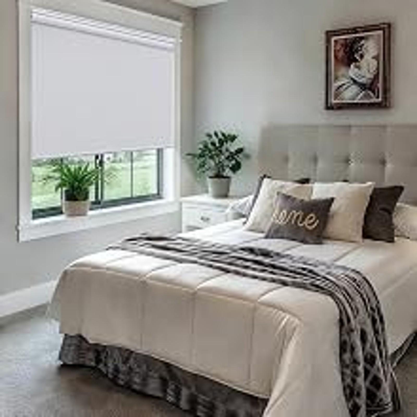 Blackout Cordless Roller Shades Blinds,23" W x 72" H,White | Blackout Fabric UV Thermal Insulated,Spring System For Windows Door,Pull Down Room Darkening,Easy to Install for Home,Office